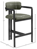 Aurum Vegan Leather Upholstered And Matte Black Iron Frame Counter Stool — 88096-C - Green - 88096Green-C Dim