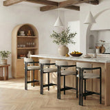 Aurum Vegan Leather Upholstered And Matte Black Iron Frame Counter Stool — 88096-C - Taupe - 88096Taupe-C alternate view 1