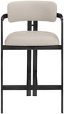 Aurum Vegan Leather Upholstered And Matte Black Iron Frame Counter Stool — 88096-C - Taupe - 88096Taupe-C alternate view 2