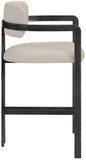 Aurum Vegan Leather Upholstered And Matte Black Iron Frame Counter Stool — 88096-C - Taupe - 88096Taupe-C alternate view 3