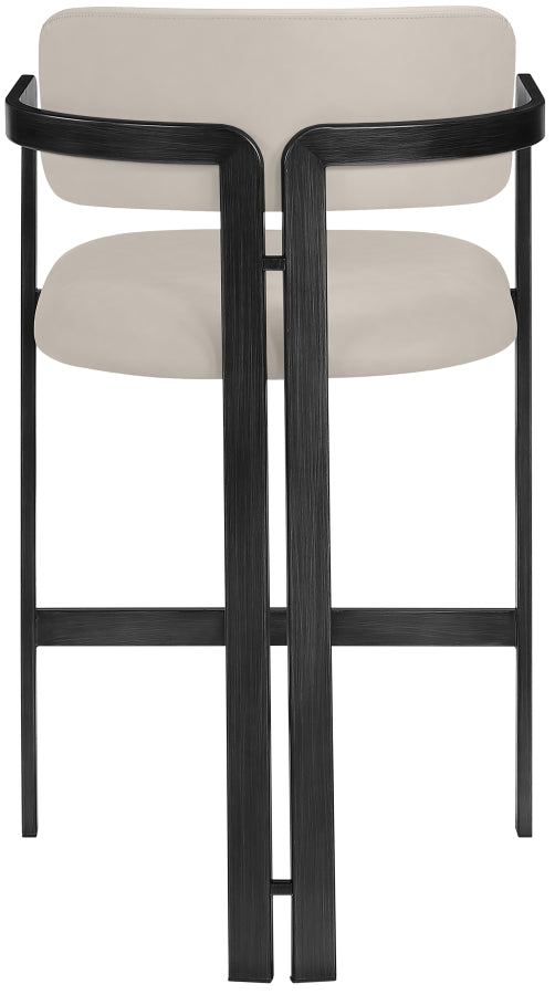 Aurum Vegan Leather Upholstered And Matte Black Iron Frame Counter Stool — 88096-C - Taupe - 88096Taupe-C alternate view 4