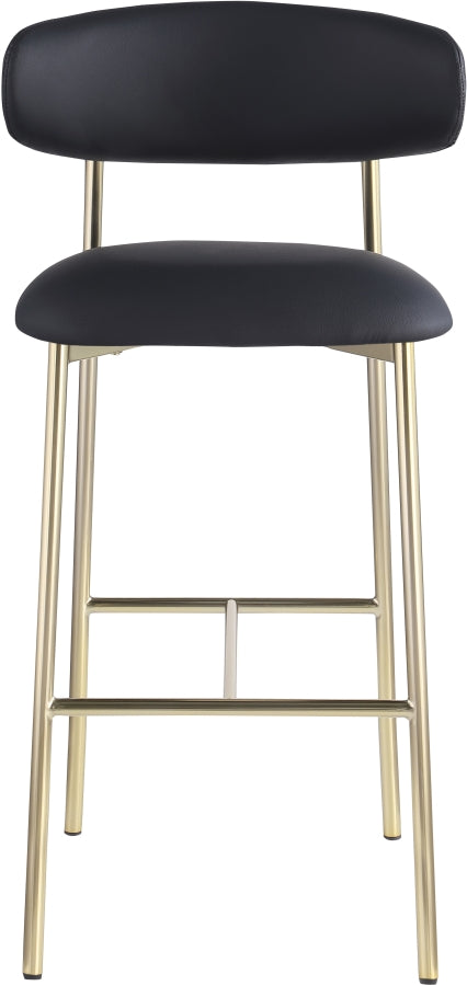 Lupita Vegan Leather Upholstered Bar Stool — 833-C - Black - 833Black-C alternate view 2
