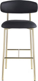 Lupita Vegan Leather Upholstered Bar Stool — 833-C - Black - 833Black-C alternate view 2