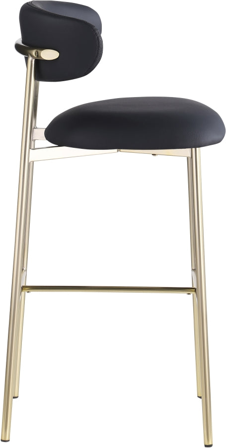 Lupita Vegan Leather Upholstered Bar Stool — 833-C - Black - 833Black-C alternate view 3