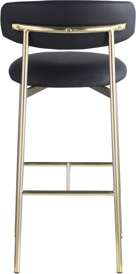 Lupita Vegan Leather Upholstered Bar Stool — 833-C - Black - 833Black-C alternate view 4