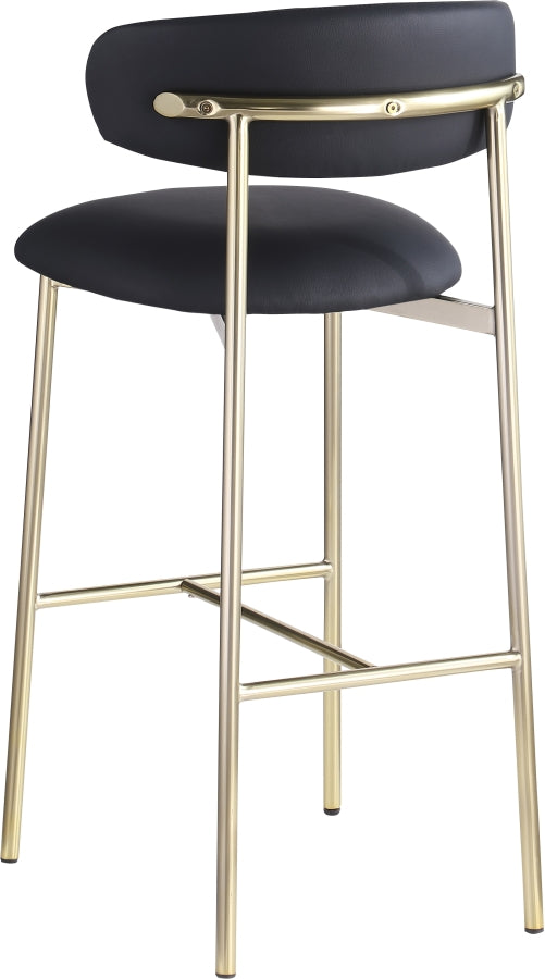 Lupita Vegan Leather Upholstered Bar Stool — 833-C - Black - 833Black-C alternate view 5