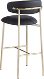Lupita Vegan Leather Upholstered Bar Stool — 833-C - Black - 833Black-C alternate view 5