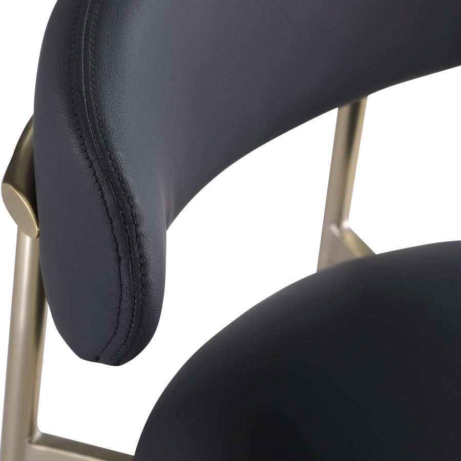 Lupita Vegan Leather Upholstered Bar Stool — 833-C - Black - 833Black-C alternate view 6