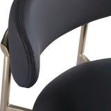 Lupita Vegan Leather Upholstered Bar Stool — 833-C - Black - 833Black-C alternate view 6