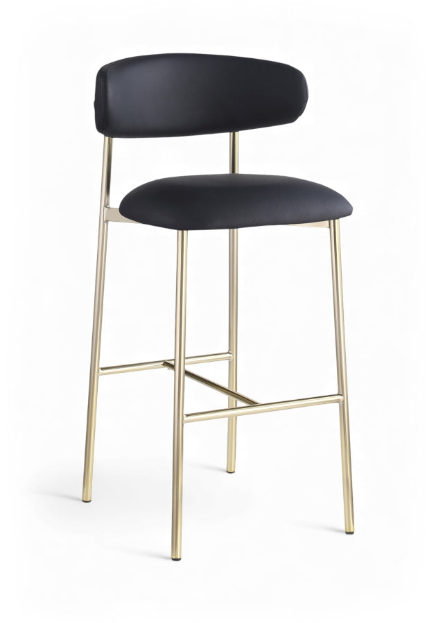 Lupita Vegan Leather Upholstered Bar Stool — 833-C - Black - 833Black-C