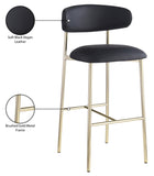 Lupita Vegan Leather Upholstered Bar Stool — 833-C - Black - 833Black-C Infographic