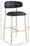 Lupita Vegan Leather Upholstered Bar Stool — 833-C - Black - 833Black-C Dim