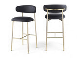 Lupita Vegan Leather Upholstered Bar Stool — 833-C - Black - 833Black-C Double Chair