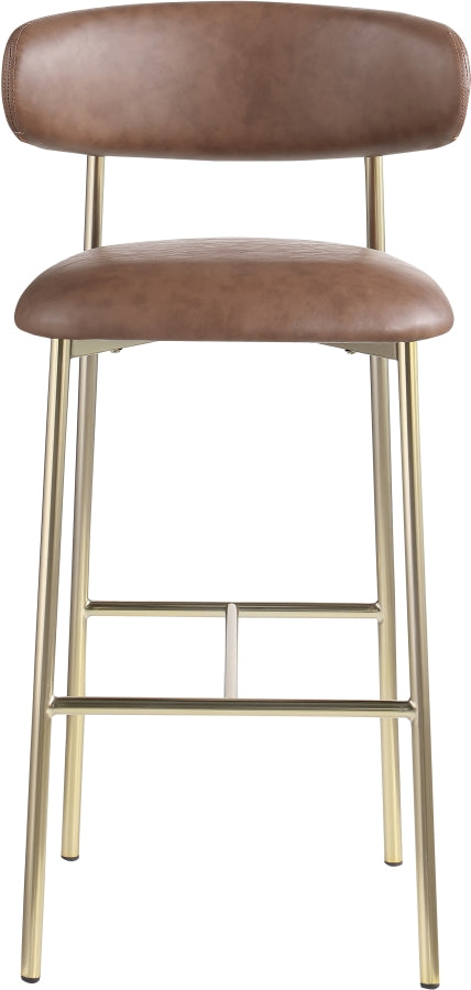 Lupita Vegan Leather Upholstered Bar Stool — 833-C - Brown - 833Brown-C alternate view 2