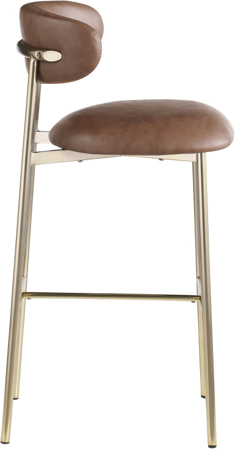 Lupita Vegan Leather Upholstered Bar Stool — 833-C - Brown - 833Brown-C alternate view 3