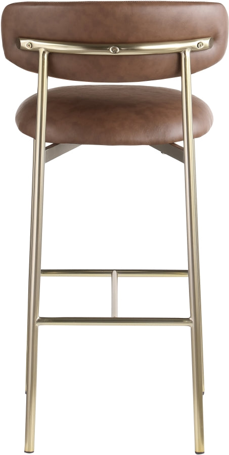 Lupita Vegan Leather Upholstered Bar Stool — 833-C - Brown - 833Brown-C alternate view 4