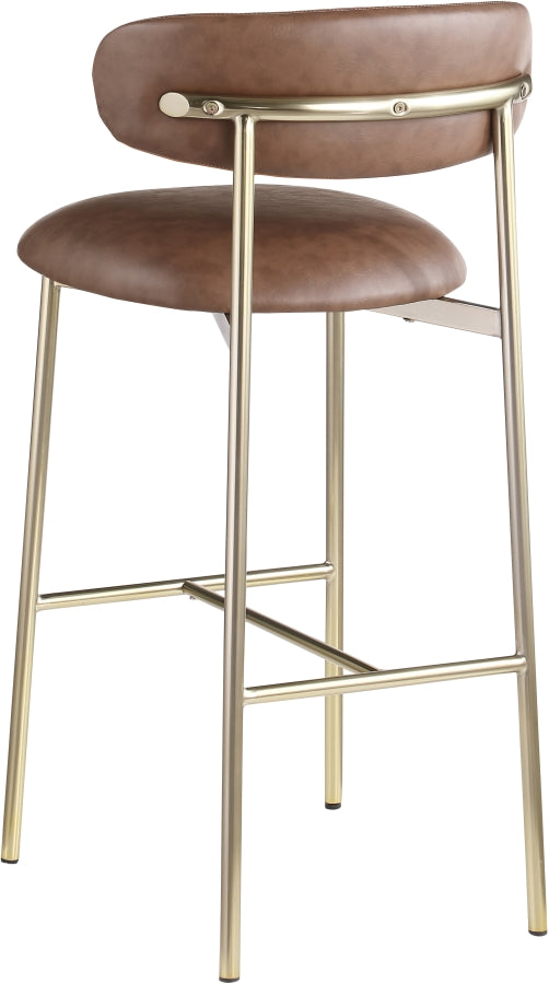 Lupita Vegan Leather Upholstered Bar Stool — 833-C - Brown - 833Brown-C alternate view 5