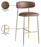 Lupita Vegan Leather Upholstered Bar Stool — 833-C - Brown - 833Brown-C Infographic