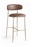 Lupita Vegan Leather Upholstered Bar Stool — 833-C - Brown - 833Brown-C