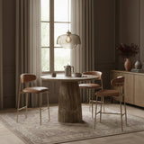 Lupita Vegan Leather Upholstered Bar Stool — 833-C - Cognac - 833Cognac-C alternate view 1
