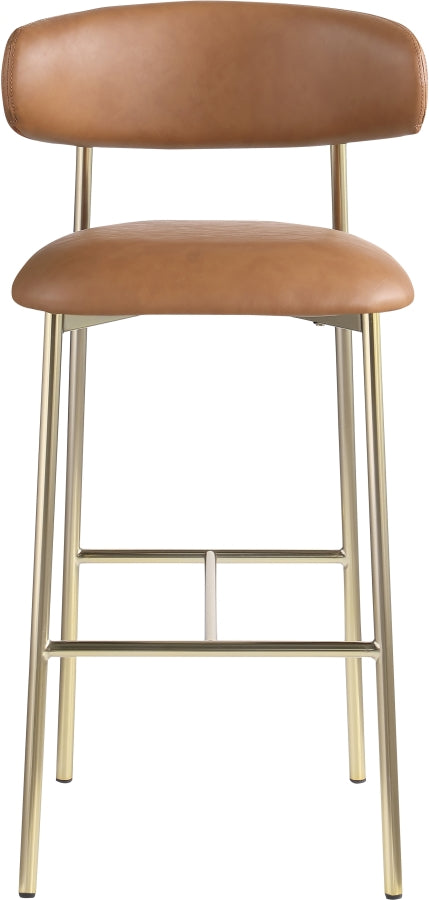 Lupita Vegan Leather Upholstered Bar Stool — 833-C - Cognac - 833Cognac-C alternate view 2