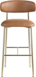 Lupita Vegan Leather Upholstered Bar Stool — 833-C - Cognac - 833Cognac-C alternate view 2