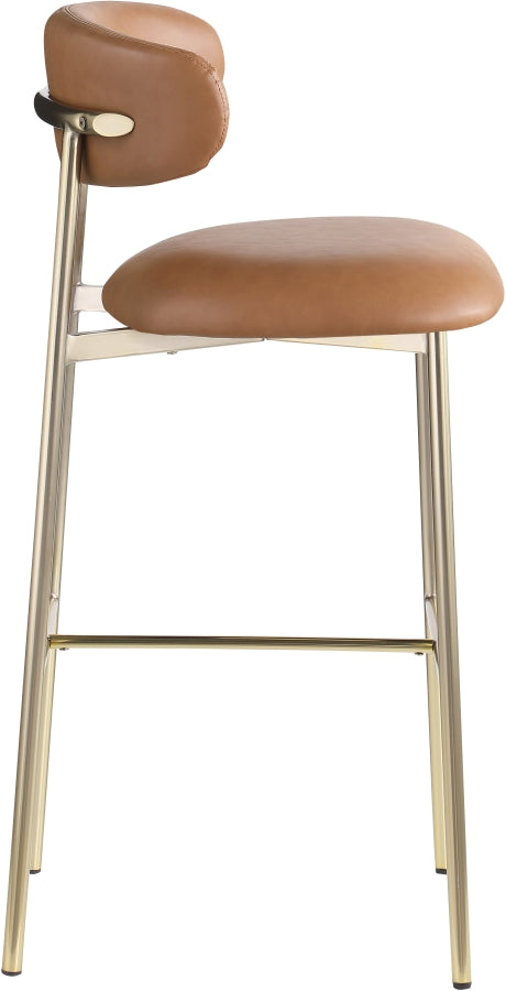 Lupita Vegan Leather Upholstered Bar Stool — 833-C - Cognac - 833Cognac-C alternate view 3