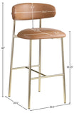Lupita Vegan Leather Upholstered Bar Stool — 833-C - Cognac - 833Cognac-C Dim
