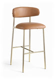 Lupita Vegan Leather Upholstered Bar Stool — 833-C - Cognac - 833Cognac-C