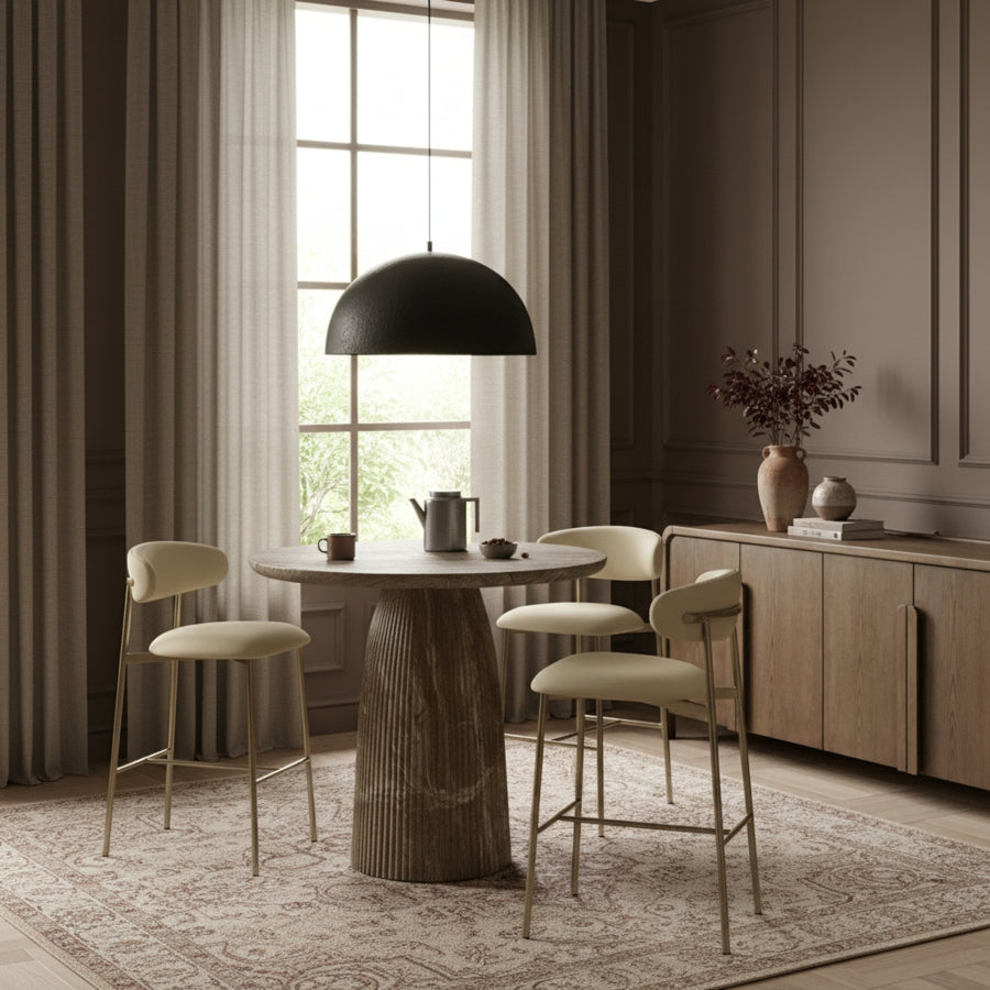 Lupita Vegan Leather Upholstered Bar Stool — 833-C - Cream - 833Cream-C alternate view 1