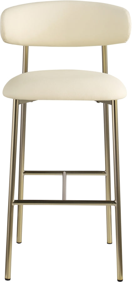 Lupita Vegan Leather Upholstered Bar Stool — 833-C - Cream - 833Cream-C alternate view 2