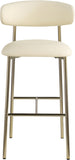Lupita Vegan Leather Upholstered Bar Stool — 833-C - Cream - 833Cream-C alternate view 2