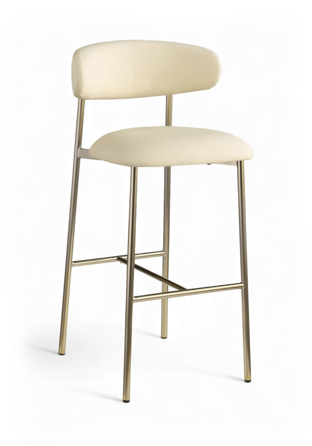 Lupita Vegan Leather Upholstered Bar Stool — 833-C - Cream - 833Cream-C
