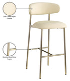 Lupita Vegan Leather Upholstered Bar Stool — 833-C - Cream - 833Cream-C Infographic
