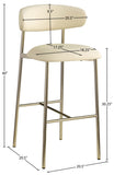 Lupita Vegan Leather Upholstered Bar Stool — 833-C - Cream - 833Cream-C Dim