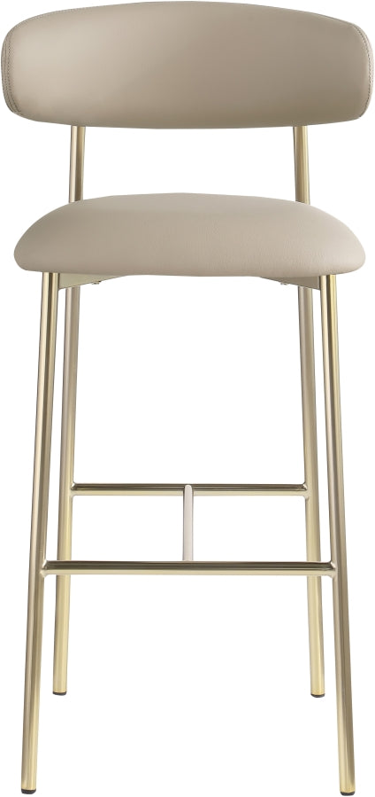 Lupita Vegan Leather Upholstered Bar Stool — 833-C - Taupe - 833Taupe-C alternate view 2