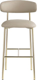Lupita Vegan Leather Upholstered Bar Stool — 833-C - Taupe - 833Taupe-C alternate view 2