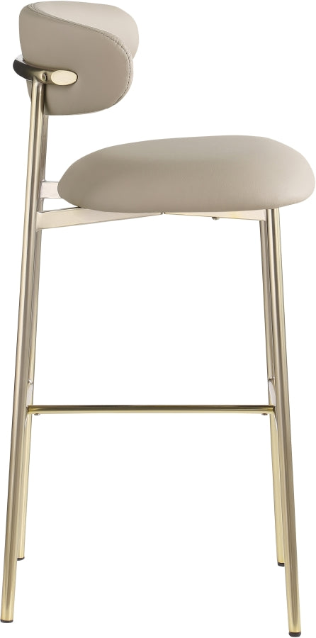 Lupita Vegan Leather Upholstered Bar Stool — 833-C - Taupe - 833Taupe-C alternate view 3