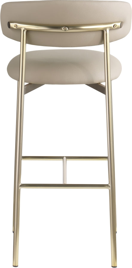 Lupita Vegan Leather Upholstered Bar Stool — 833-C - Taupe - 833Taupe-C alternate view 4