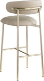 Lupita Vegan Leather Upholstered Bar Stool — 833-C - Taupe - 833Taupe-C alternate view 5