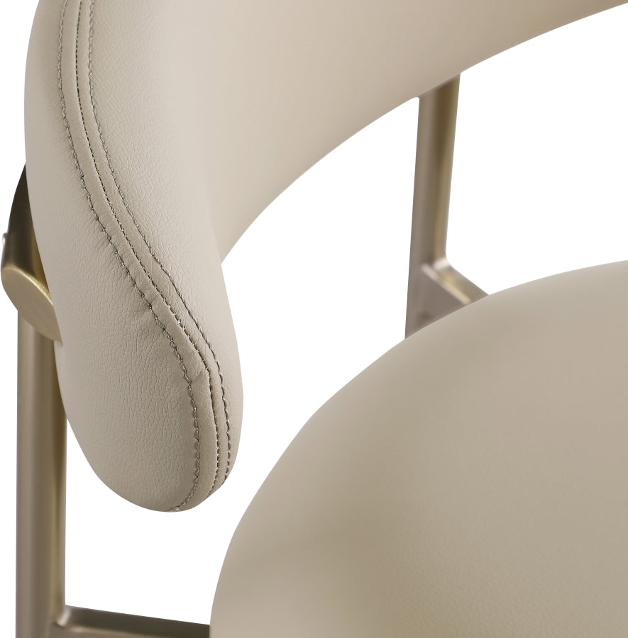 Lupita Vegan Leather Upholstered Bar Stool — 833-C - Taupe - 833Taupe-C alternate view 6