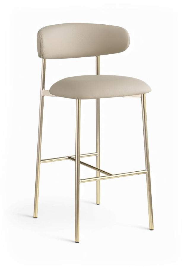 Lupita Vegan Leather Upholstered Bar Stool — 833-C - Taupe - 833Taupe-C