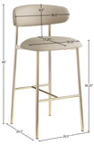 Lupita Vegan Leather Upholstered Bar Stool — 833-C - Taupe - 833Taupe-C Dim