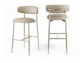 Lupita Vegan Leather Upholstered Bar Stool — 833-C - Taupe - 833Taupe-C Double Chair