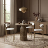 Lupita Vegan Leather Upholstered Bar Stool — 833-C - White - 833White-C alternate view 1