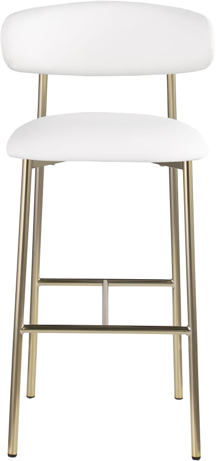 Lupita Vegan Leather Upholstered Bar Stool — 833-C - White - 833White-C alternate view 2