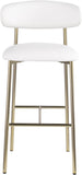 Lupita Vegan Leather Upholstered Bar Stool — 833-C - White - 833White-C alternate view 2