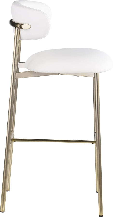 Lupita Vegan Leather Upholstered Bar Stool — 833-C - White - 833White-C alternate view 3