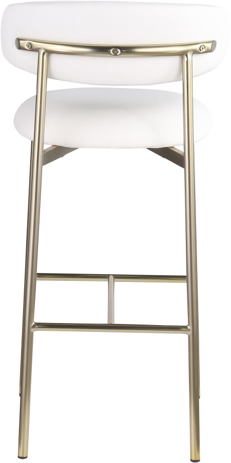 Lupita Vegan Leather Upholstered Bar Stool — 833-C - White - 833White-C alternate view 4