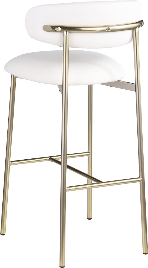 Lupita Vegan Leather Upholstered Bar Stool — 833-C - White - 833White-C alternate view 5